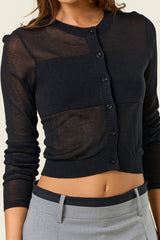 Alexa Color-block Sheer cardigan -Restock