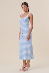 Lauren Striped Shell Button Maxi Dress