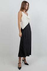 he Sienna Satin Cowl Neck Slip Dress