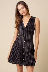 Mila Polka Dot Button Front Mini Dress