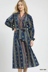 Moira Mix Floral Stripe Maxi Dress