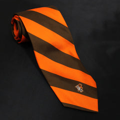 6 Bridges Peekaboo Orange/Brown Stripe Silk Tie