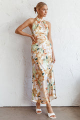 Shana Halterneck Maxi Dress Floral Yellow