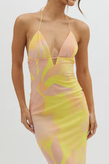 Santa Rosa Ruched Back Maxi Dress Yellow