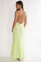 Meranda V-Neck Maxi Dress Sequin Yellow