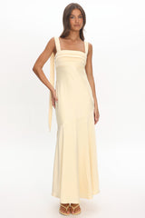 Second Glances Pleat bust Maxi Dress Butter