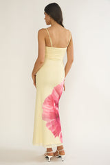 Orabella Waterdrop Wire Bust Maxi Dress Floral Butter
