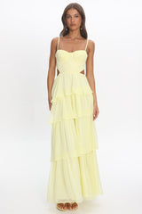 Vianne Tiered Cut-Out Maxi Dress Butter