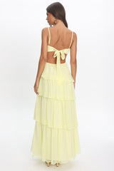 Vianne Tiered Cut-Out Maxi Dress Butter