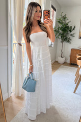 Clara Smocked maxi - White