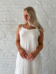 Alara Cream Embroidered Midi Dress