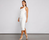 Alessandra Formal One Shoulder Midi Dress