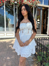Alex White Lace Tiered Mini Dress