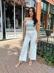 Arie Grey Twist Off Shoulder Top