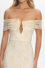 Tilda Off-Shoulder Maxi Dress Lace Butter