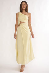 Ivora One-Shoulder Cut-Out Waist Maxi Dress Butter