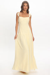 Haisley Drop Waist Ruffle Maxi Dress Butter