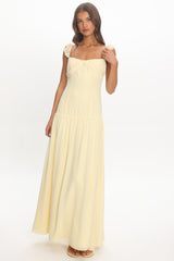 Haisley Drop Waist Ruffle Maxi Dress Butter