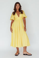 Summer Land V-Neckline Midi Dress Butter