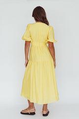 Summer Land V-Neckline Midi Dress Butter