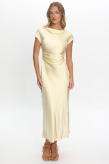 Loveland Cap Sleeve Cowl Back Midi Dress Butter