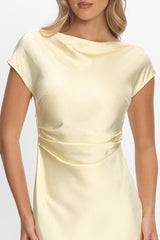 Loveland Cap Sleeve Cowl Back Midi Dress Butter