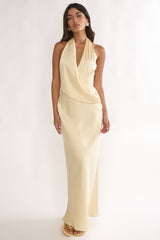 Jelina Draped Halter Maxi Dress Butter