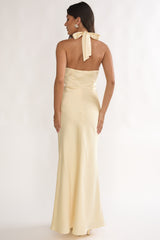 Jelina Draped Halter Maxi Dress Butter