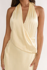 Jelina Draped Halter Maxi Dress Butter