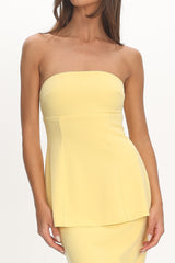Vicci Strapless Flared Waist Maxi Dress Butter