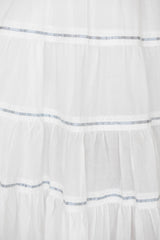 Celia White Smocked Midi Dress