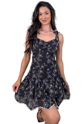 Having It All Floral Embroidered Mini Dress (Black)