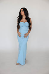 Iris Baby Blue Strapless Maxi Dress