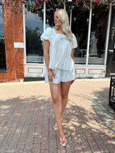 Lara White Puff Sleeve Babydoll Two Piece Set