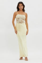 Moon Magic Floral Bodice Dress Lemon