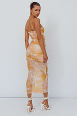 Logan Cami Strap Midi Dress Floral Yellow
