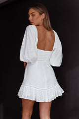Under The Moon Puff Sleeve Dress White