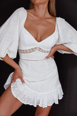 Under The Moon Puff Sleeve Dress White