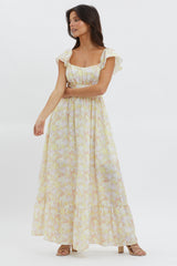 Touch The Sky Tied Back Maxi Dress Lemonade