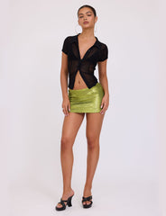 KAYE SKIRT - GREEN : GREEN SEQUIN