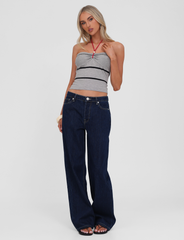 NOUR TOP - GREY STRIPE