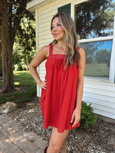 Gema Red Textured Mini Dress