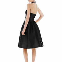 A-line Off-The-Shoulder Short/Mini Satin Prom Dresses With Pocket
