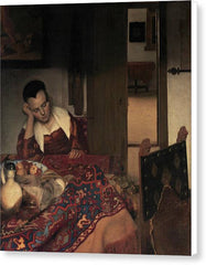 A Maid Asleep - Canvas Print