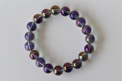 Aura Quartz Amethyst Bracelet(Intuition and Self- Healing).