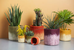 Aveva Felt Flower Pot/Basket 18 Small Olive