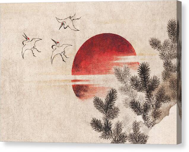 Birds and Sunset - Canvas Print