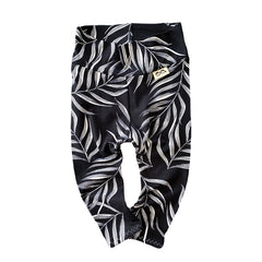 Black Pampas Leaves Leggings