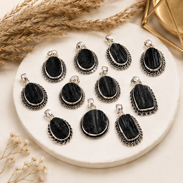 Black tourmaline Pendants – Natural Crystal Pendants Healing Gemstone Pendants