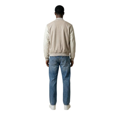 Bomber varsity Antony Morato homme beige suédine – vue de dos look complet avec jean
